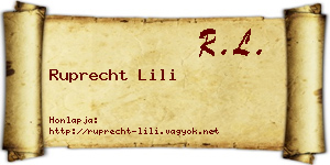 Ruprecht Lili névjegykártya